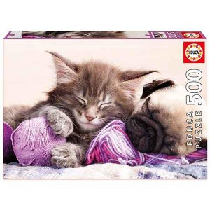 Puzzle de 500 Piezas Gatitos Compañeros de Sueños