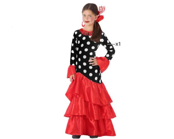 Disfraz de Flamenca en Rojo para Niña