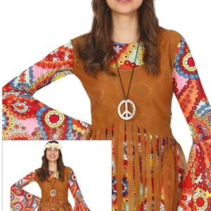 Disfraz de Hippie Corto para Mujer