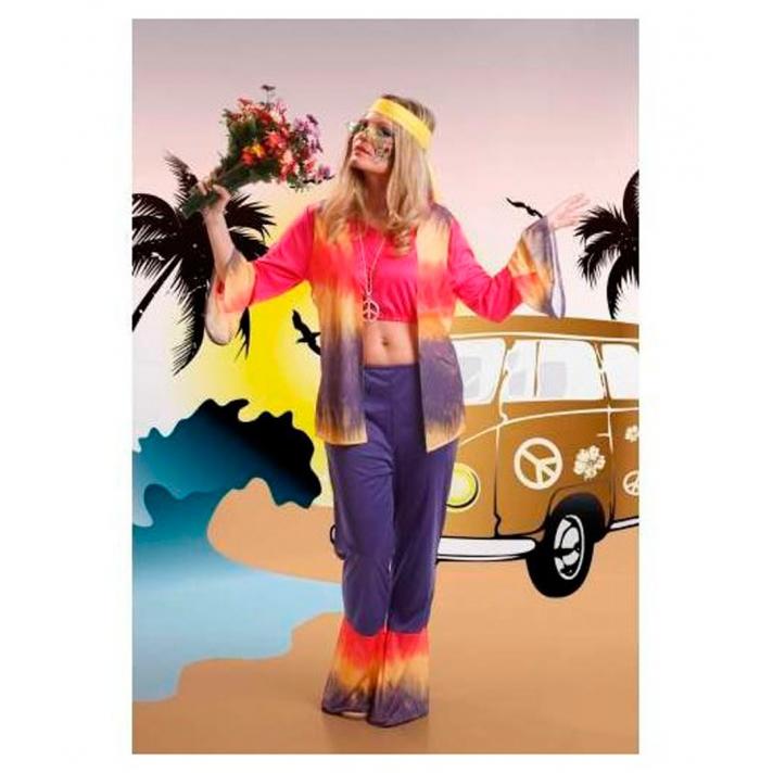 Disfraz de Hippie Rosa para Mujer