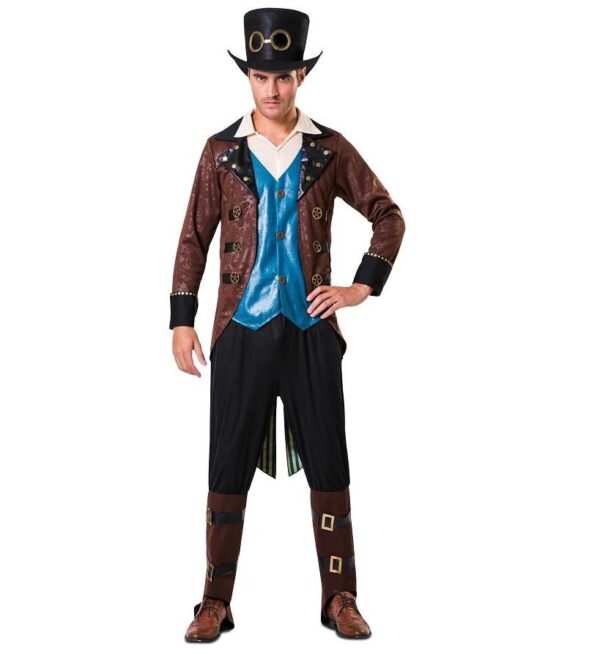 Disfraz de Steampunk en Azul para Hombre