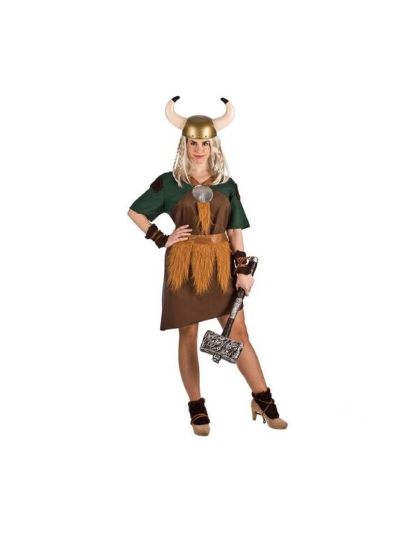 Disfraz de Vikinga en Marrón para Mujer