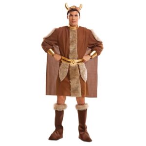 Disfraz de Vikingo Marrón con Capa para Hombre