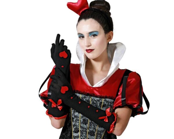 Guantes Negros con Corazones