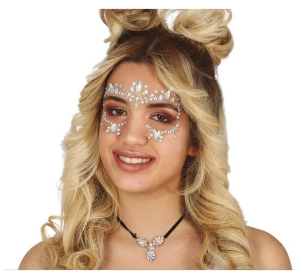 Joya Facial Adhesiva Plateadas