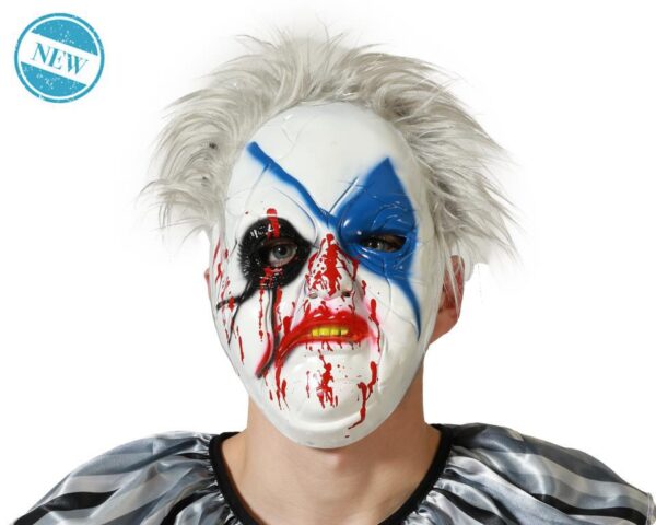 Máscara Halloween con Pelo Blanco