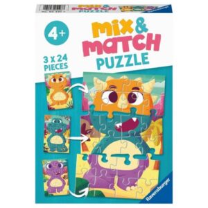 Puzzle de 24 Piezas 3 Dinosaurios para Mezclar