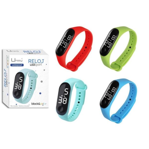 Reloj de Led Sport Negro y Color
