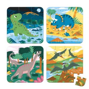 Set de 4 Puzzles Evolutivos de Dinosaurios